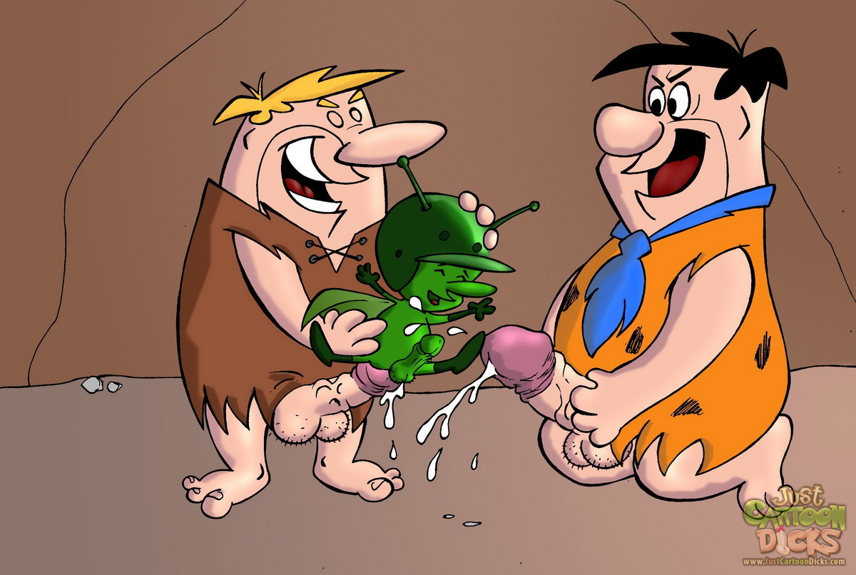 The Great Gazoo Gets Gang-Banged by Fred Flintstone and Barney Rubble